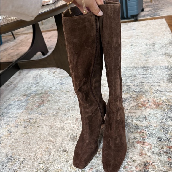 Dolce Vita Brown Suede Heeled Boots - Picture 6 of 10
